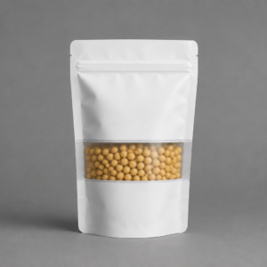 Doypack trilaminada y aluminizada Blanca con ventana (100 unidades)