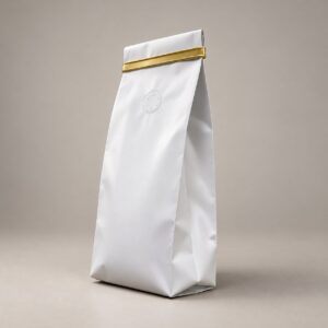 Bolsa para café con fuelle lateral - Blanco
