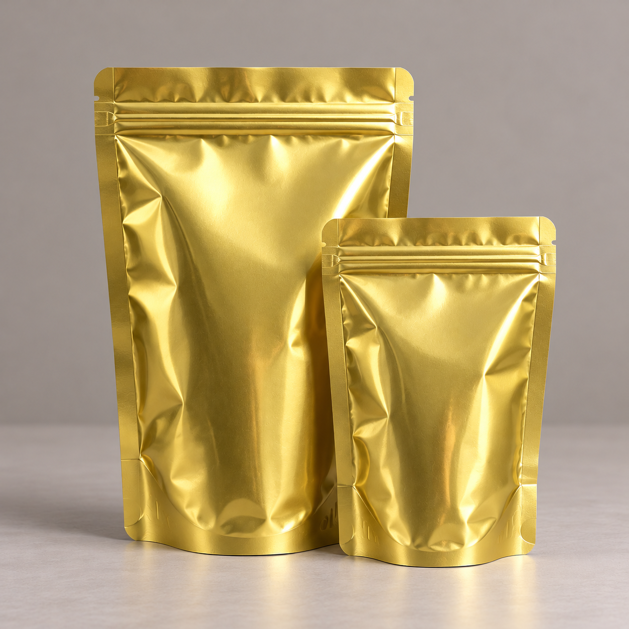 Bolsas doypack trilaminadas y aluminizados oro brillante / mate (100 unidades)